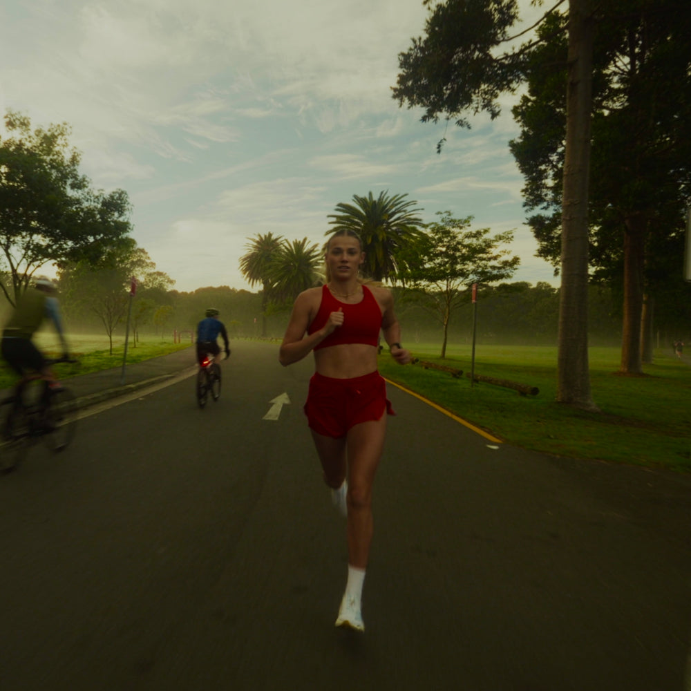 HIIT runner at dawn, lifestyle